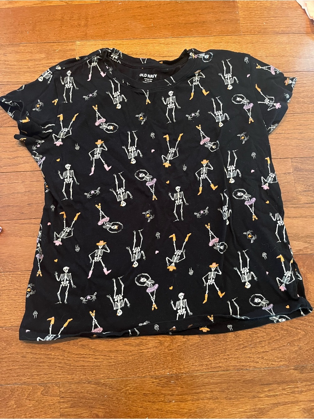Girls Halloween Skeltons Old Navy Softest Tee Size 14-16